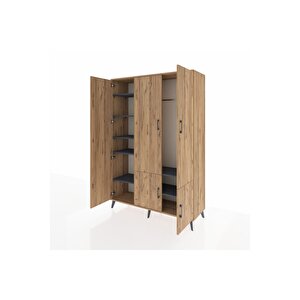 Hyperion Dolap 7 Raflı 5 Kapaklı Tek Askılı 132x44x195 Çam-çam/antrasit