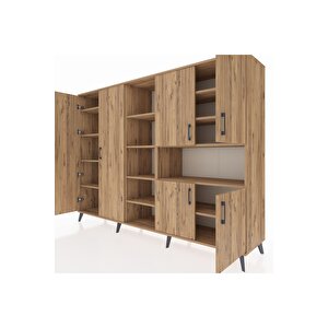 Hyperion Dolap 13 Raflı 6 Kapaklı 220x44x163 Çam-çam