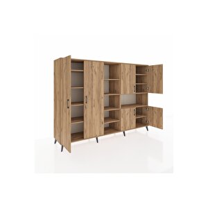 Hyperion Dolap 13 Raflı 6 Kapaklı 220x44x163 Çam-çam