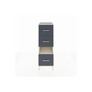 Kronos Dolap Tek Raflı 3 Çekmeceli 44x59x134 Aytaşı-antrasit