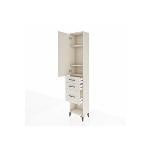 Arges Dolap 3 Raflı 3 Çekmeceli Tek Kapaklı 44x30x221 Aytaşı-aytaşı