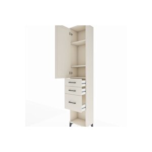 Arges Dolap 3 Raflı 3 Çekmeceli Tek Kapaklı 44x30x221 Aytaşı-aytaşı