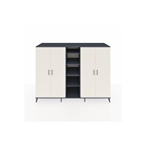 Kronos Dolap 12 Raflı 4 Kapaklı 220x59x163 Antrasit-aytaşı/antrasit