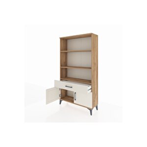 Arges Dolap 3 Raflı Tek Çekmeceli 2 Kapaklı 88x30x163 Çam-aytaşı