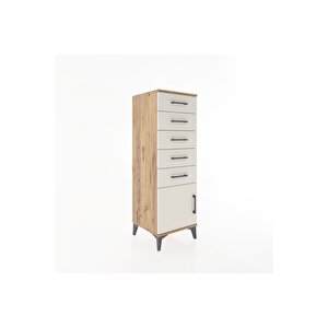 Hyperion Dolap 5 Çekmeceli Tek Kapaklı 44x44x134 Çam-aytaşı
