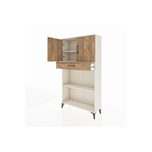 Arges Dolap 3 Raflı Tek Çekmeceli 2 Kapaklı 88x30x163 Aytaşı-çam