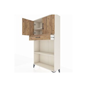Arges Dolap 3 Raflı Tek Çekmeceli 2 Kapaklı 88x30x163 Aytaşı-çam
