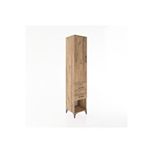 Hyperion Dolap 3 Raflı 2 Çekmeceli Tek Kapaklı 44x44x221 Çam-çam