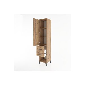 Hyperion Dolap 3 Raflı 2 Çekmeceli Tek Kapaklı 44x44x221 Çam-çam