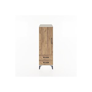 Hyperion Dolap Tek Raflı 2 Çekmeceli Tek Askılı 44x44x134 Aytaşı-çam