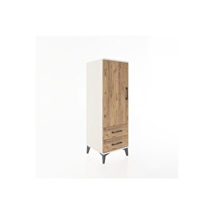 Hyperion Dolap Tek Raflı 2 Çekmeceli Tek Askılı 44x44x134 Aytaşı-çam