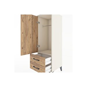 Hyperion Dolap Tek Raflı 2 Çekmeceli Tek Askılı 44x44x134 Aytaşı-çam