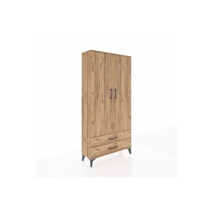 Arges Dolap 4 Raflı 2 Çekmeceli 2 Kapaklı 88x30x182 Çam-çam