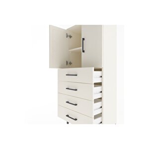 Arges Dolap 2 Raflı 4 Çekmeceli 2 Kapaklı 60x30x134 Aytaşı-aytaşı