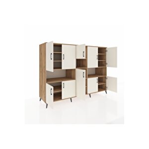 Kronos Dolap 14 Raflı 10 Kapaklı 220x59x163 Çam-aytaşı/çam