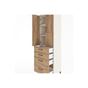 Hyperion Dolap 3 Raflı 4 Çekmeceli 2 Kapaklı 60x44x195 Aytaşı-çam