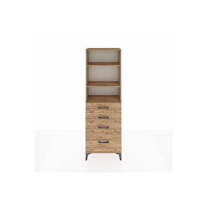 Arges Dolap 3 Raflı 4 Çekmeceli 60x30x182 Çam-çam