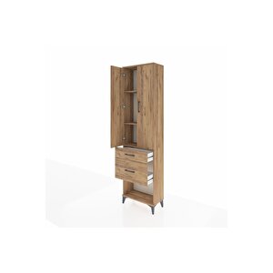 Arges Dolap 3 Raflı 2 Çekmeceli 2 Kapaklı 60x30x221 Çam-çam