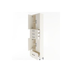 Arges Dolap 4 Raflı 4 Çekmeceli 4 Kapaklı 60x30x243 Aytaşı-aytaşı