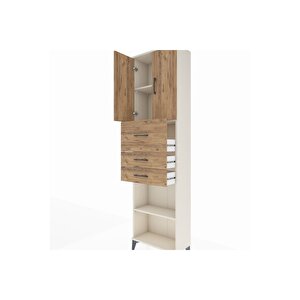 Arges Dolap 3 Raflı 3 Çekmeceli 2 Kapaklı 60x30x221 Aytaşı-çam