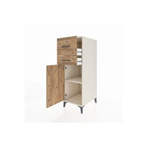 Kronos Dolap Tek Raflı 2 Çekmeceli Tek Kapaklı 44x59x134 Aytaşı-çam