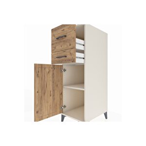 Kronos Dolap Tek Raflı 2 Çekmeceli Tek Kapaklı 44x59x134 Aytaşı-çam