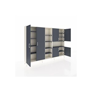 Arges Dolap 13 Raflı 6 Kapaklı 220x30x163 Aytaşı-antrasit