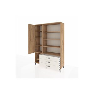Hyperion Dolap 9 Raflı 3 Çekmeceli Tek Kapaklı  132x44x195 Çam-çam/aytaşı