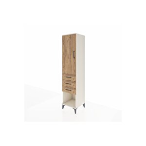 Hyperion Dolap 3 Raflı 3 Çekmeceli Tek Kapaklı 44x44x195 Aytaşı-çam