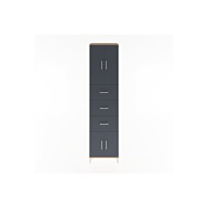 Hyperion Dolap 2 Raflı 3 Çekmeceli 4 Kapaklı 60x44x243 Çam-antrasit