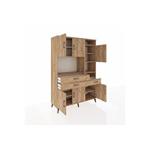 Hyperion Gardrop 10 Raflı 3 Çekmeceli 6 Kapaklı 132x44x195 Çam-çam