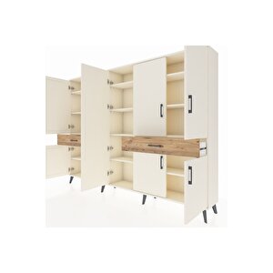 Arges Dolap 12 Raflı 2 Çekmeceli 8 Kapaklı 220x30x163 Aytaşı-aytaşı/çam