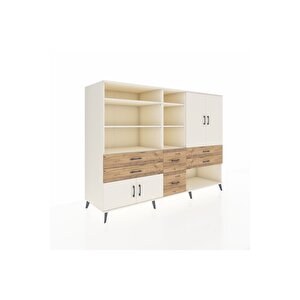 Kronos Dolap 10 Raflı 6 Çekmeceli 4 Kapaklı 220x59x163 Aytaşı-aytaşı/çam