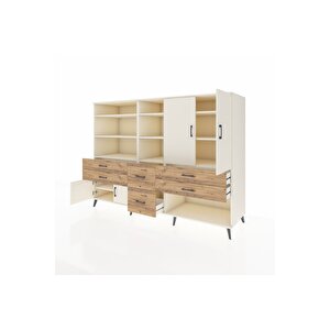 Kronos Dolap 10 Raflı 6 Çekmeceli 4 Kapaklı 220x59x163 Aytaşı-aytaşı/çam
