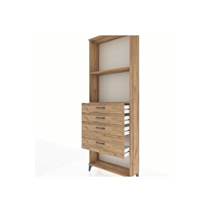 Arges Dolap 2 Raflı 4 Çekmeceli 88x30x243 Çam-çam