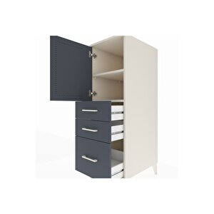 Kronos Dolap 2 Raflı 3 Çekmeceli Tek Kapaklı 44x59x134 Aytaşı-antrasit