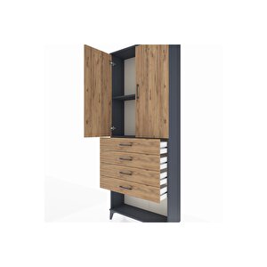 Arges Dolap 88x30x221 Antrasit-çam