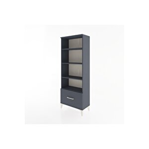 Arges Dolap 4 Raflı Tek Çekmeceli 60x30x163 Antrasit-antrasit