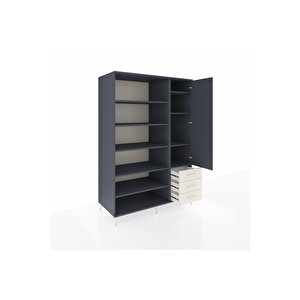 Kronos Dolap 9 Raflı 3 Çekmeceli Tek Kapaklı  132x59x195 Antrasit-antrasit/aytaşı