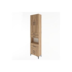 Arges Dolap 4 Raflı 3 Çekmeceli 2 Kapaklı 60x30x243 Çam-çam