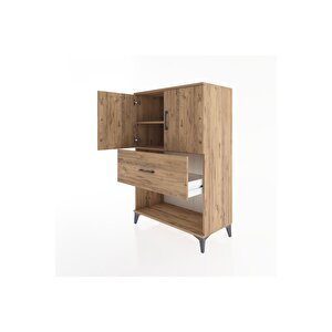 Hyperion Dolap 2 Raflı Tek Çekmeceli 2 Kapaklı 88x44x134 Çam-çam