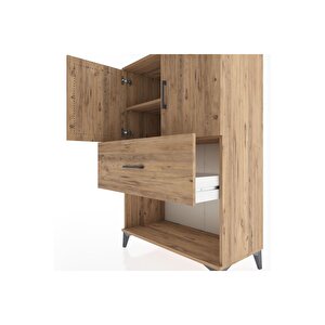 Hyperion Dolap 2 Raflı Tek Çekmeceli 2 Kapaklı 88x44x134 Çam-çam