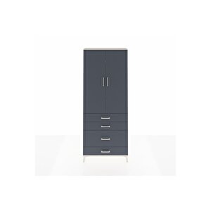 Arges Dolap 3 Raflı 4 Çekmeceli 2 Kapaklı 88x30x221 Aytaşı-antrasit