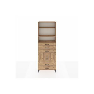 Arges Dolap 4 Raflı 5 Çekmeceli 2 Kapaklı 88x30x243 Çam-çam