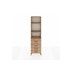 Arges Dolap 3 Raflı 4 Çekmeceli 60x30x221 Çam-çam