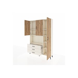 Arges Dolap 7 Raflı 3 Çekmeceli 3 Kapaklı 132x30x195 Aytaşı-çam/aytaşı