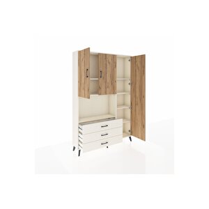 Arges Dolap 7 Raflı 3 Çekmeceli 3 Kapaklı 132x30x195 Aytaşı-çam/aytaşı