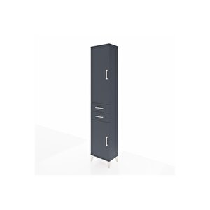 Arges Dolap 3 Raflı 2 Çekmeceli Tek Askılı 44x30x221 Antrasit-antrasit
