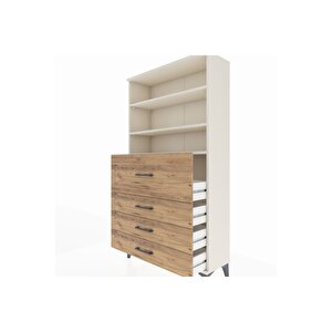 Arges Dolap 3 Raflı 4 Çekmeceli 88x30x163 Aytaşı-çam