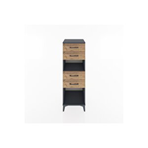 Hyperion Dolap Tek Raflı 4 Çekmeceli 44x44x134 Antrasit-çam